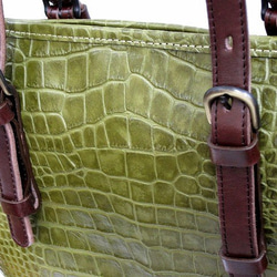 Real leather bag/Embossing leather/Crocodile pattern 第3張的照片