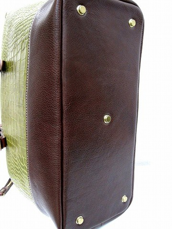 Real leather bag/Embossing leather/Crocodile pattern 第7張的照片