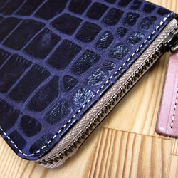 Real leather wallet/Embossing Goat leather/Crocodile pattern 第2張的照片