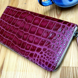 Real leather wallet/Embossing Goat leather/Crocodile pattern 第1張的照片