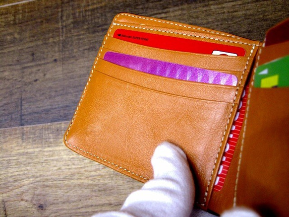 Real leather wallet/Embossed Leather/Turtle Pattern Brown 第4張的照片