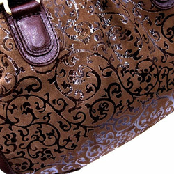 Real leather bag with clasp/Coated leather/karakusa pattern 第7張的照片