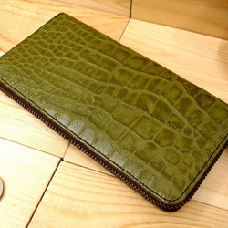 Real leather wallet/Embossing Stee leather/Crocodile pattern 第1張的照片