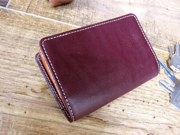 Real leather card case/Kip leather 第1張的照片