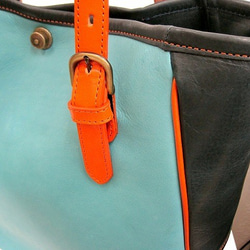 Real leather bag/Cow leather/Marine Blue 第6張的照片