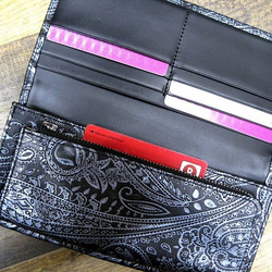 Real leather wallet/Embossing Steer leather/Paisley pattern 第2張的照片