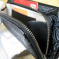 Real leather wallet/Embossing Steer leather/Paisley pattern 第6張的照片