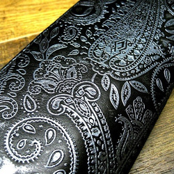 Real leather wallet/Embossing Steer leather/Paisley pattern 第7張的照片