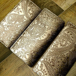 Real leather wallet/Embossing Steer leather/Paisley pattern 第8張的照片