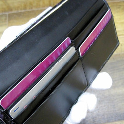 Real leather wallet/Embossing Steer leather/Rose pattern 第4張的照片