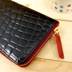 Real leather wallet/Embossing Cow leather/Crocodile pattern 第2張的照片