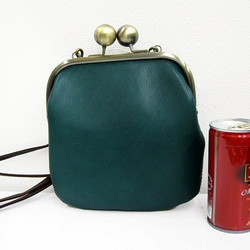 Real Leather pochette with grasp/Green 第4張的照片