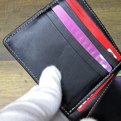 Real leather wallet/Embossed Leather/Iguana Pattern Black 第4張的照片