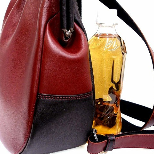 受注生産】リュック＆手提げの2WAY がま口リュック ボルドー