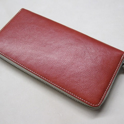 Real leather wallet/Kip leather/Red 第2張的照片