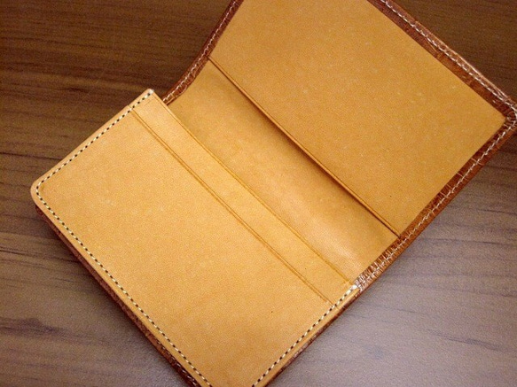 Real Goat leather card case/Embossing/Crocodile pattern 第2張的照片