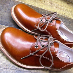 【展示品】本格派の本革靴 外羽短靴 オレンジブラウン 7枚目の画像