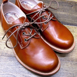 【展示品】本格派の本革靴 外羽短靴 オレンジブラウン 9枚目の画像