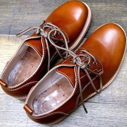 【展示品】本格派の本革靴 外羽短靴 オレンジブラウン 10枚目の画像
