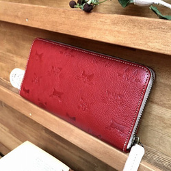 Real leather wallet/Embossing Leather/Kitten&Cat pattern 第1張的照片