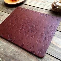 Real leather mouse pad/Nuts and Trees pattern 第2張的照片