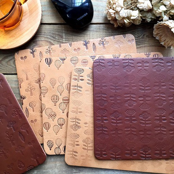 Real leather mouse pad/Nuts and Trees pattern 第7張的照片
