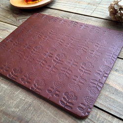 Real leather mouse pad/Flower pattern 第2張的照片