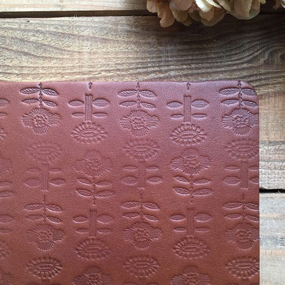 Real leather mouse pad/Flower pattern 第5張的照片