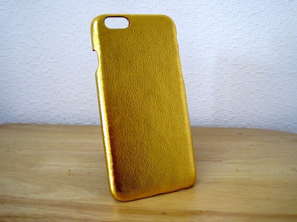 訂製 Real leather iPhone6s,6s+,SE case/Gold 24carats fine 第1張的照片