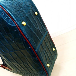 Real leather tote-bag/Steer Leather/Crocodile pattern 第4張的照片