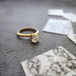 キュービックジルコニアの指輪 ■ トリリアントカット 5枚目の画像