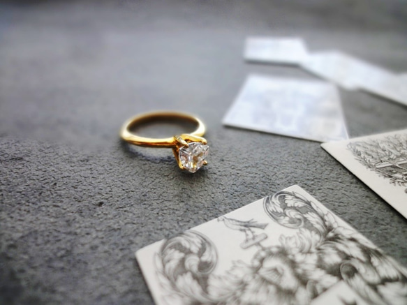 キュービックジルコニアの指輪 ■ トリリアントカット 5枚目の画像