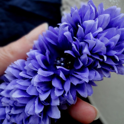 夏の花のバレッタ ■ 矢車菊 ■ 濃厚パープル 8枚目の画像