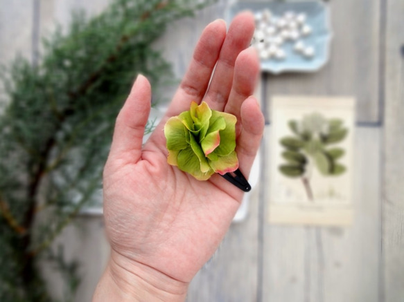 スリーピン ■ 濃密に花開く　紫陽花 ■ #125　グリーンレッド 6枚目の画像