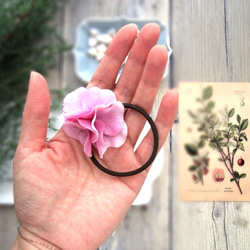 ヘアゴム ■ 濃密に花開く　紫陽花 ■ #50　ライラックピンク 4枚目の画像