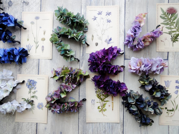 バレッタ ■ 紫陽花の花びら ■ ラベンダー 7枚目の画像