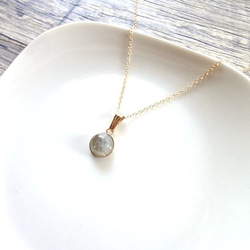 【OUTLET】Necklace■Round cabochon 8mm 14KGF■ラブラドライト 2枚目の画像