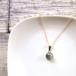 【OUTLET】Necklace■Round cabochon 8mm 14KGF■ラブラドライト 3枚目の画像