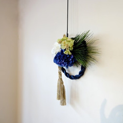 お正月のしめ縄飾り■藍　-Blue- 3枚目の画像