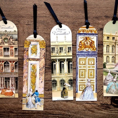 フラワーヴェルサイユ宮殿にて購入　額縁付き フランスのペーパーブックマーカー ヴェルサイユ宮殿の中庭 MP7
