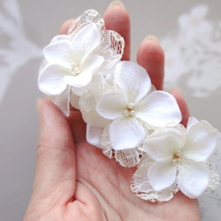 花びらのバレッタ■WEDDING VEIL LACE■アイボリーホワイト 2枚目の画像