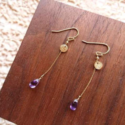 ピアス・イヤリング共通デザイン■Star Dust■Amethyst & round 2枚目の画像