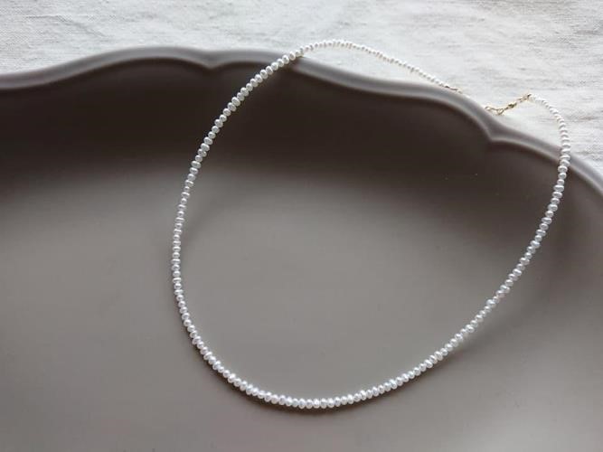 淡水パールのネックレス ■ 14KGF ホワイト ■ 極小　ポテト　2-2.5mm