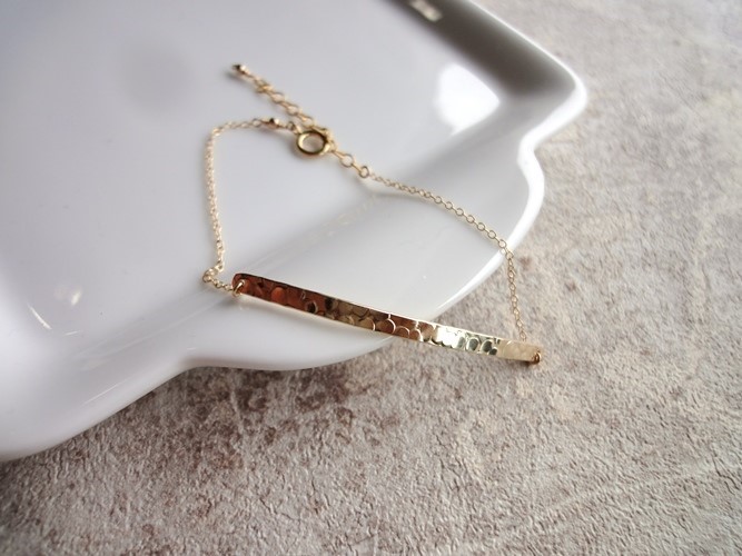 シンプルブレスレット ■ シャンクバー■ 14KGF ゴールドフィルド製