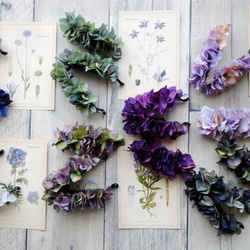 バレッタ ■ 紫陽花の花びら ■ ダークブルー×ブルー(2色混合） 6枚目の画像
