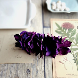 2100円バレッタ L サイズ プリザーブド あじさい ジュエルフラワー