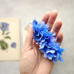 バレッタ ■ 水彩画トーン　紫陽花 ■ ブルー 4枚目の画像