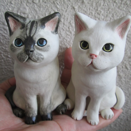 Amazon.co.jp: シャム猫 陶器製置物 ペア 特大 : ホーム＆キッチン