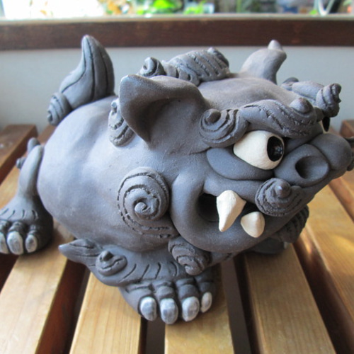毬とシーサー Z様 ご予約品＊ ホーヤーシーサー（黒泥土） その他置物 まりも