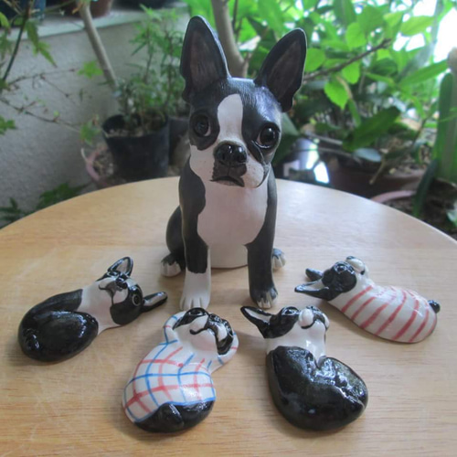 ボストンテリアの置物&箸置き その他置物 まりも工房 通販 4820010